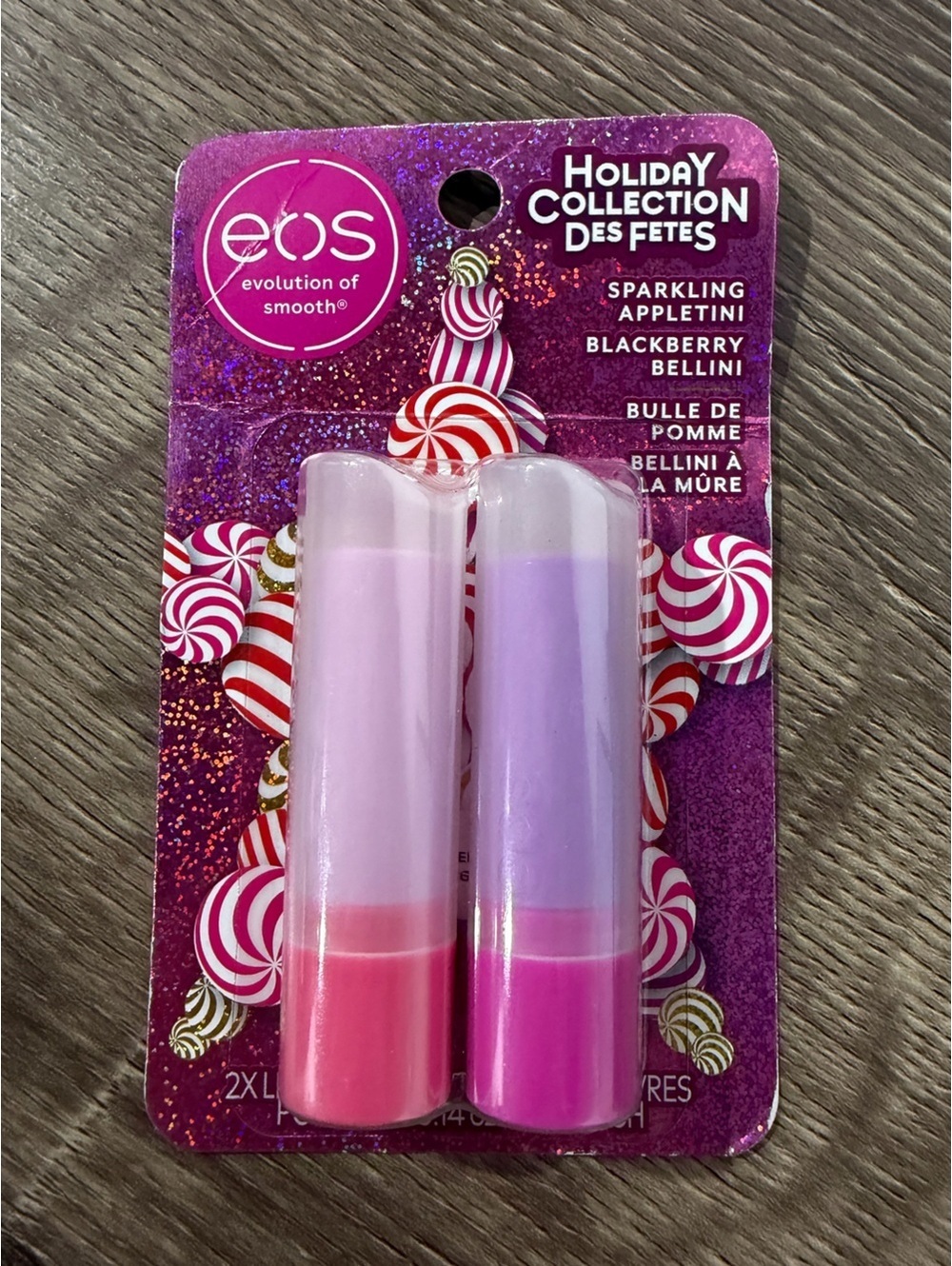 EOS Holiday Collection Lip Balm 2-Pack Bellini Appletini New